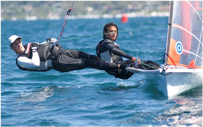 Colley and Connor prepare for the Worlds campaign in the 29er - ISAF Youth Sailing World Championships  © Sally Colley